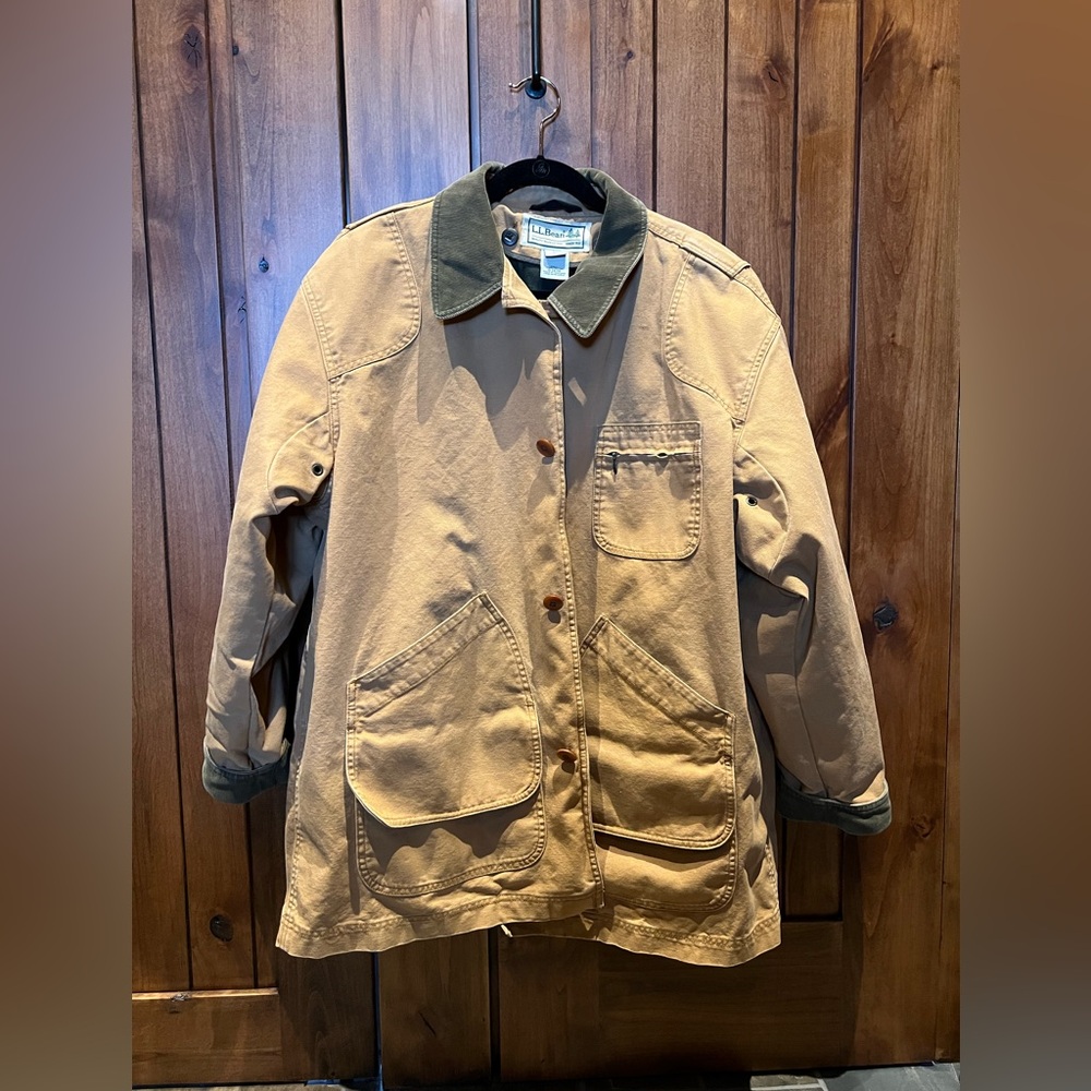 Men’s LL Bean Original Field Coat with Liner XL Tan/Saddle Color